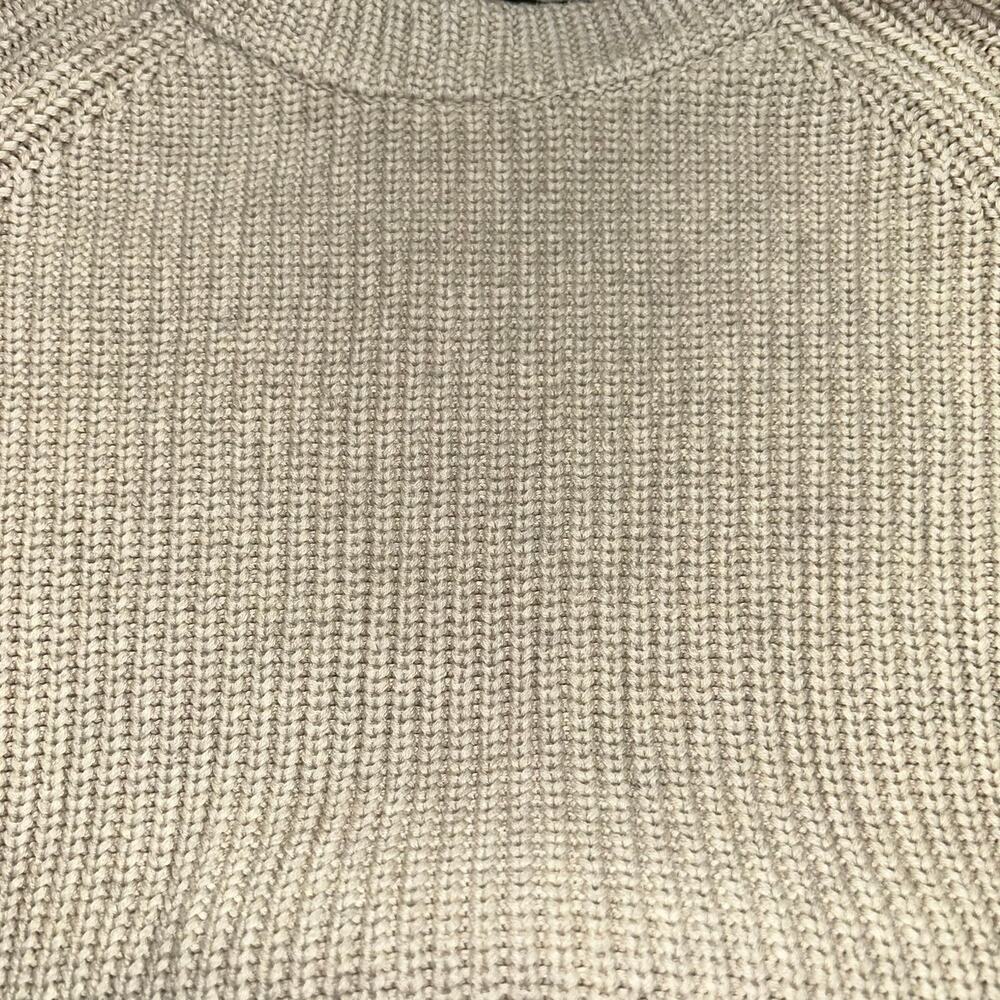 Quince Organic Cotton Fisherman Crew Sweater Beige Women's Medium - Picture 7 of 10